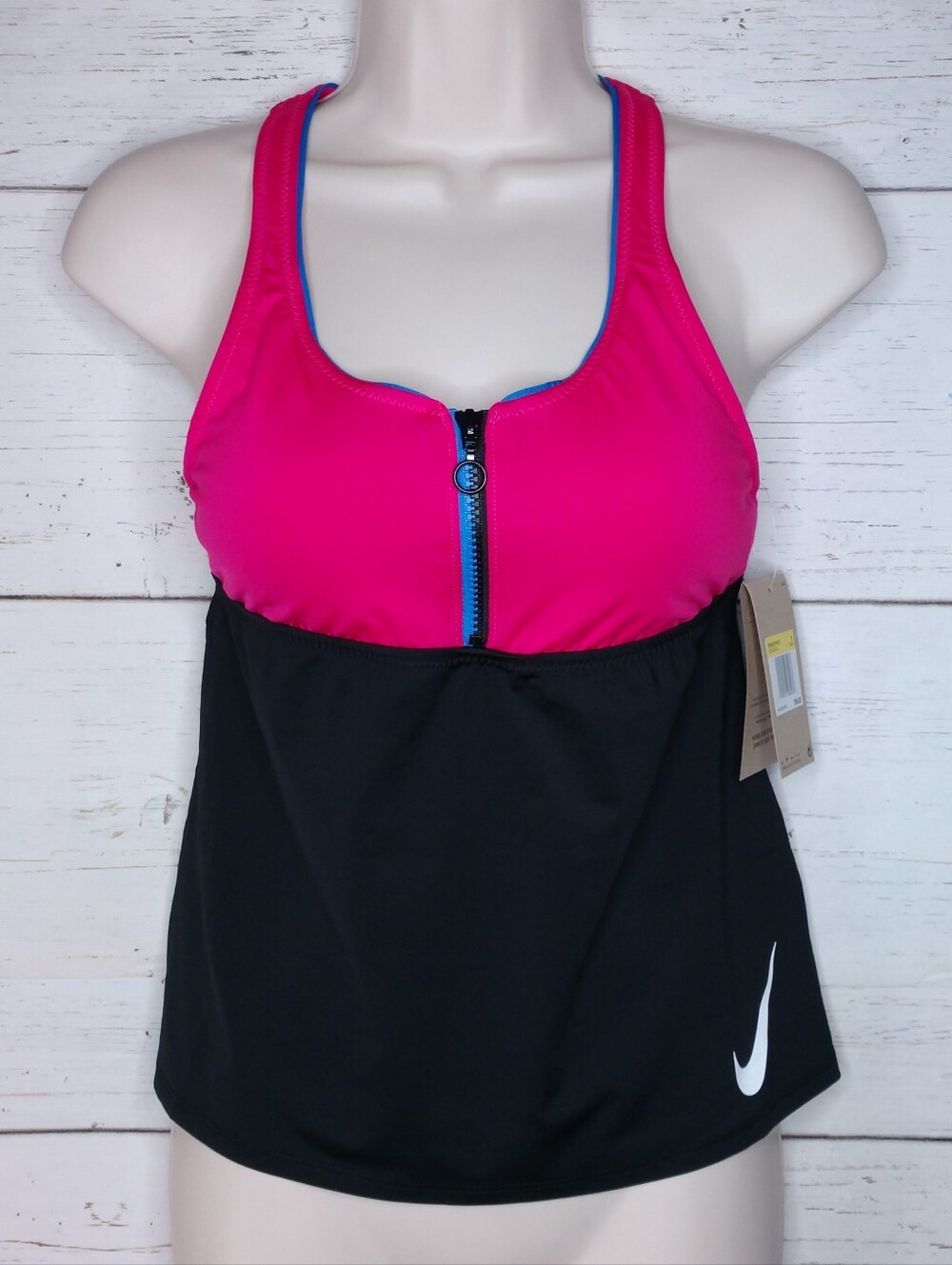 Nike Swim Colorblock Racerback Tankini Top Sporty Activewear  Women's Small